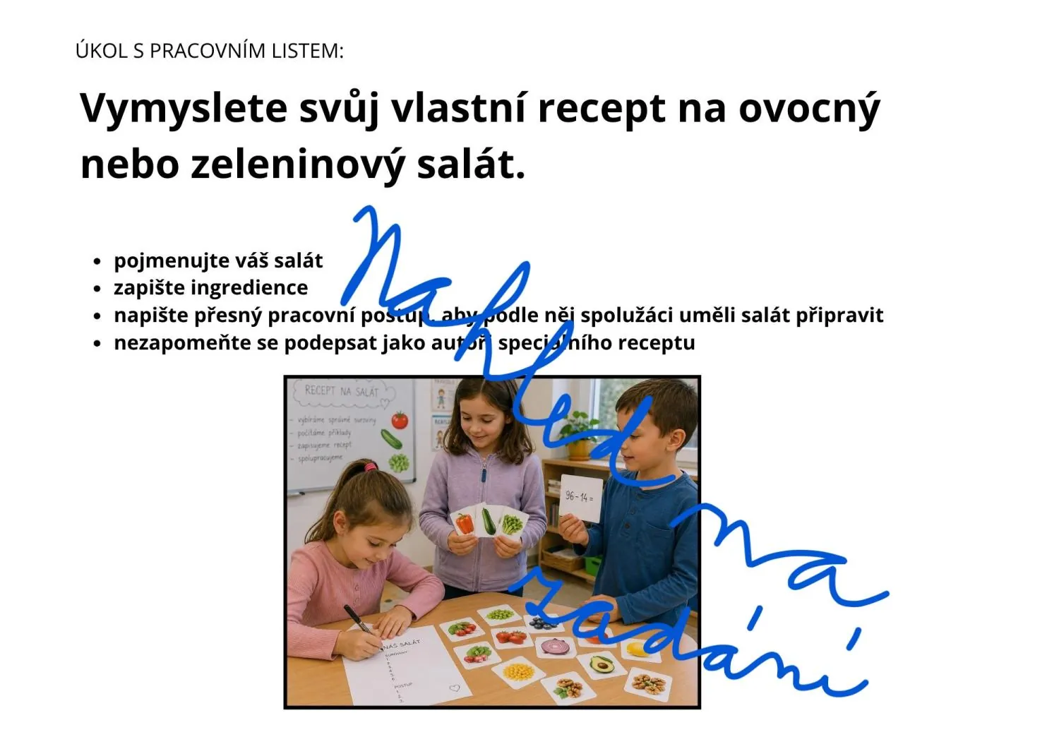 Výchova ke zdraví - PŘÍPRAVA SALÁTŮ S POČÍTÁNÍM - 2. A 3. ROČNÍK – náhled 9