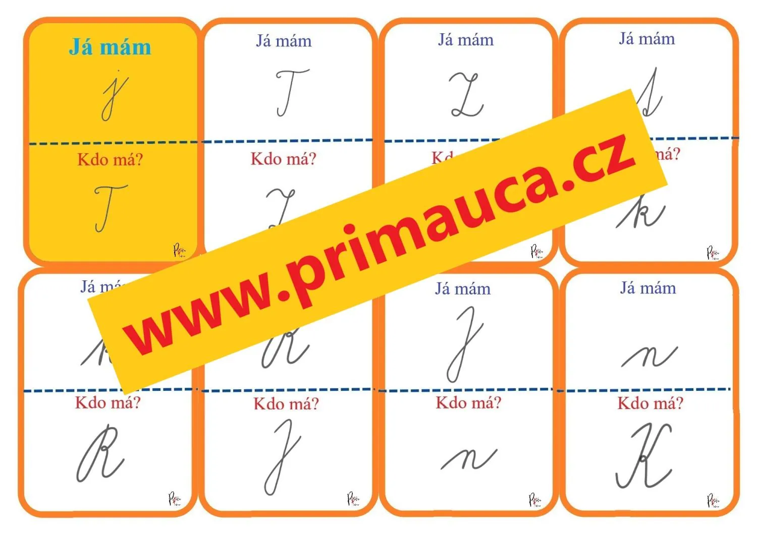 PROCVIČOVÁNÍ ČTENÍ PSANÉHO PÍSMA HROU - Já mám, kdo má? - jtnvzdkšr – náhled 4