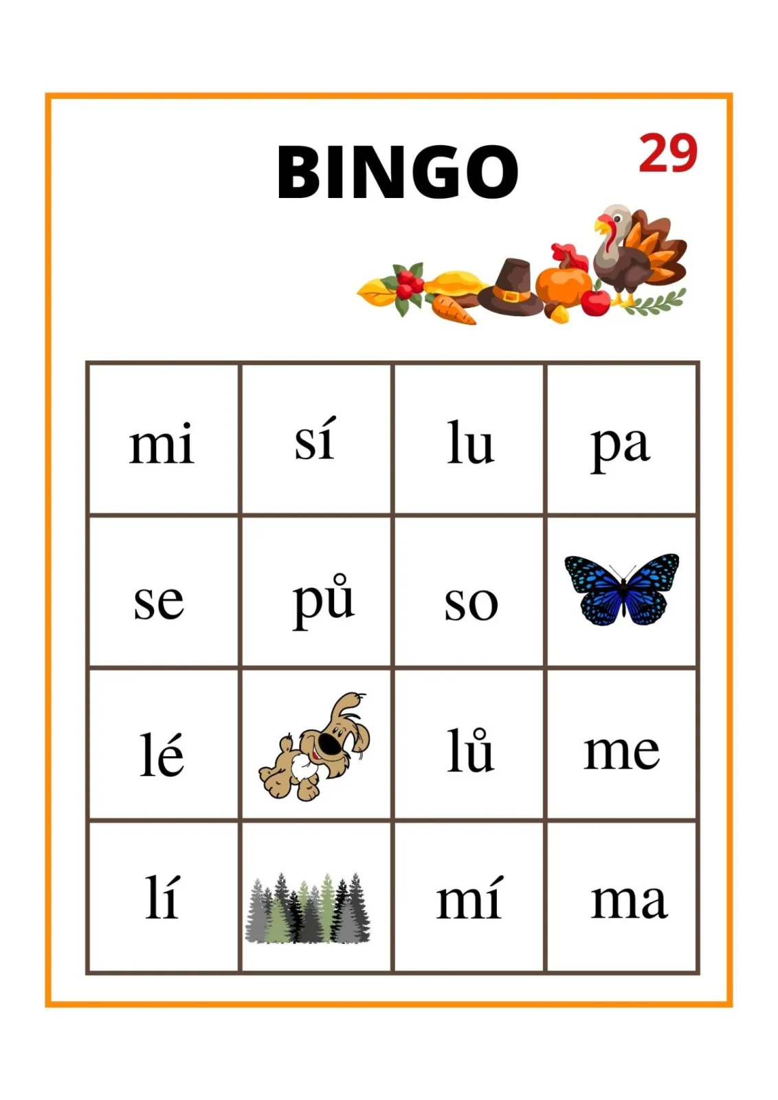 BINGO - ČTENÍ PRVNÍCH SLABIK - HRA PRO CELOU TŘÍDU – náhled 3