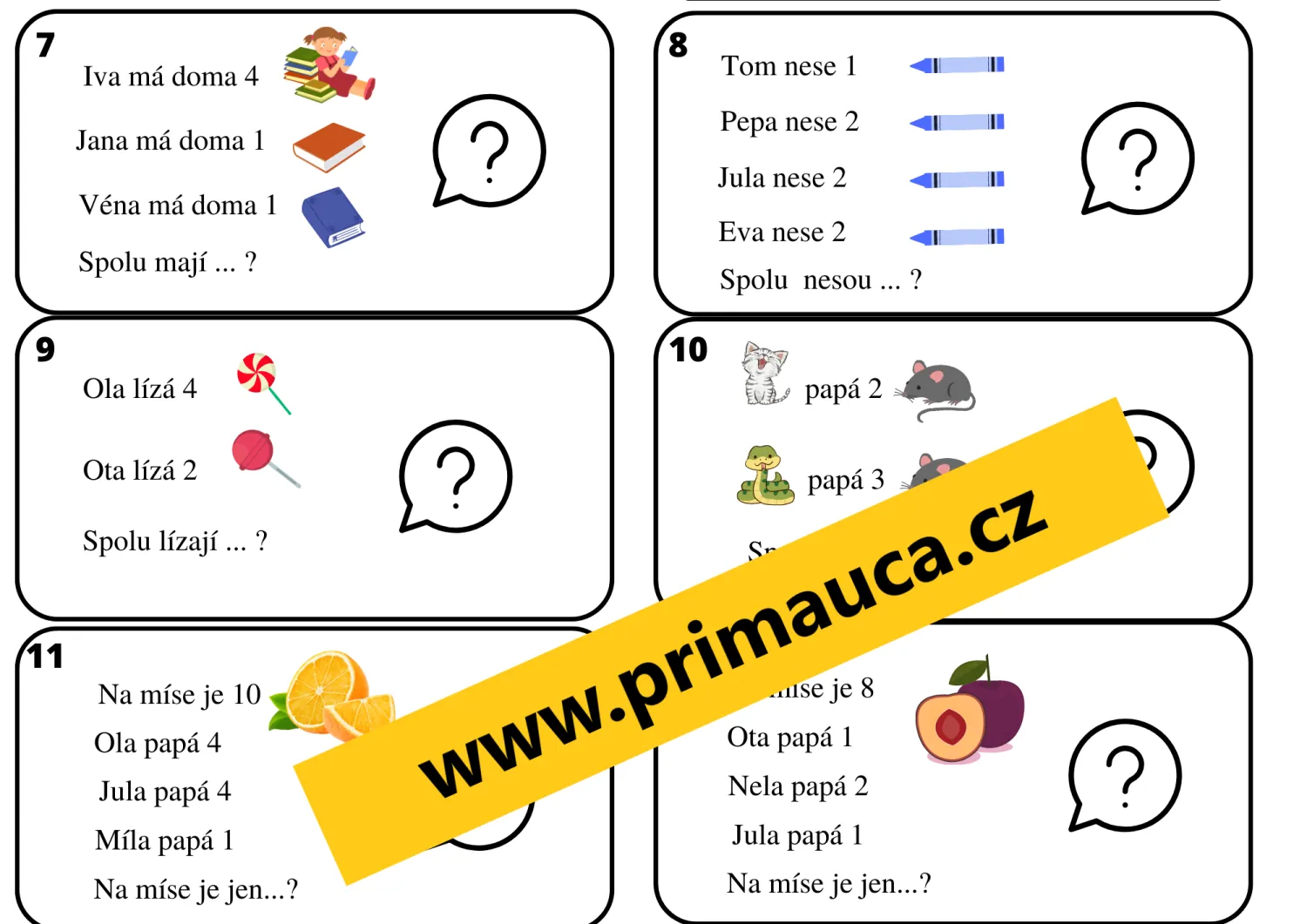 MASOPUST - KARNEVALOVÁ MATEMATIKA - VÝUKOVÁ HRA PRO PRVŇÁČKY – náhled 8