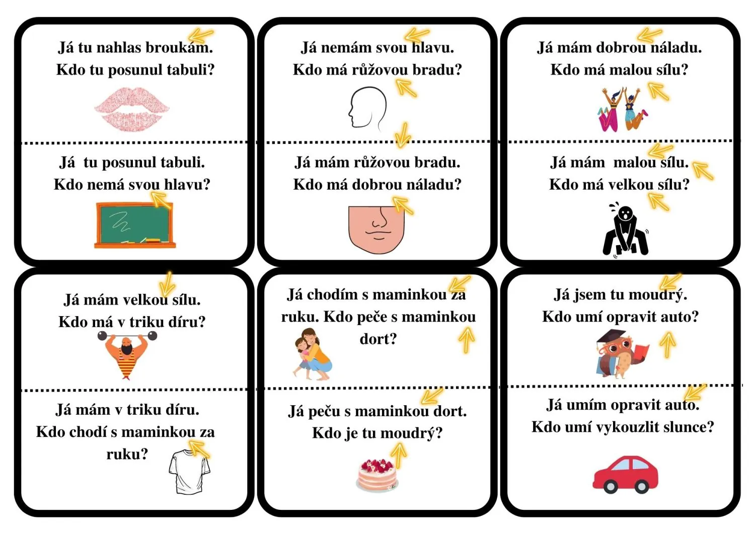 Procvičujeme čtení dvojhlásek  au - ou - eu - 1. třída, Já mám, kdo má + pexeso – náhled 2