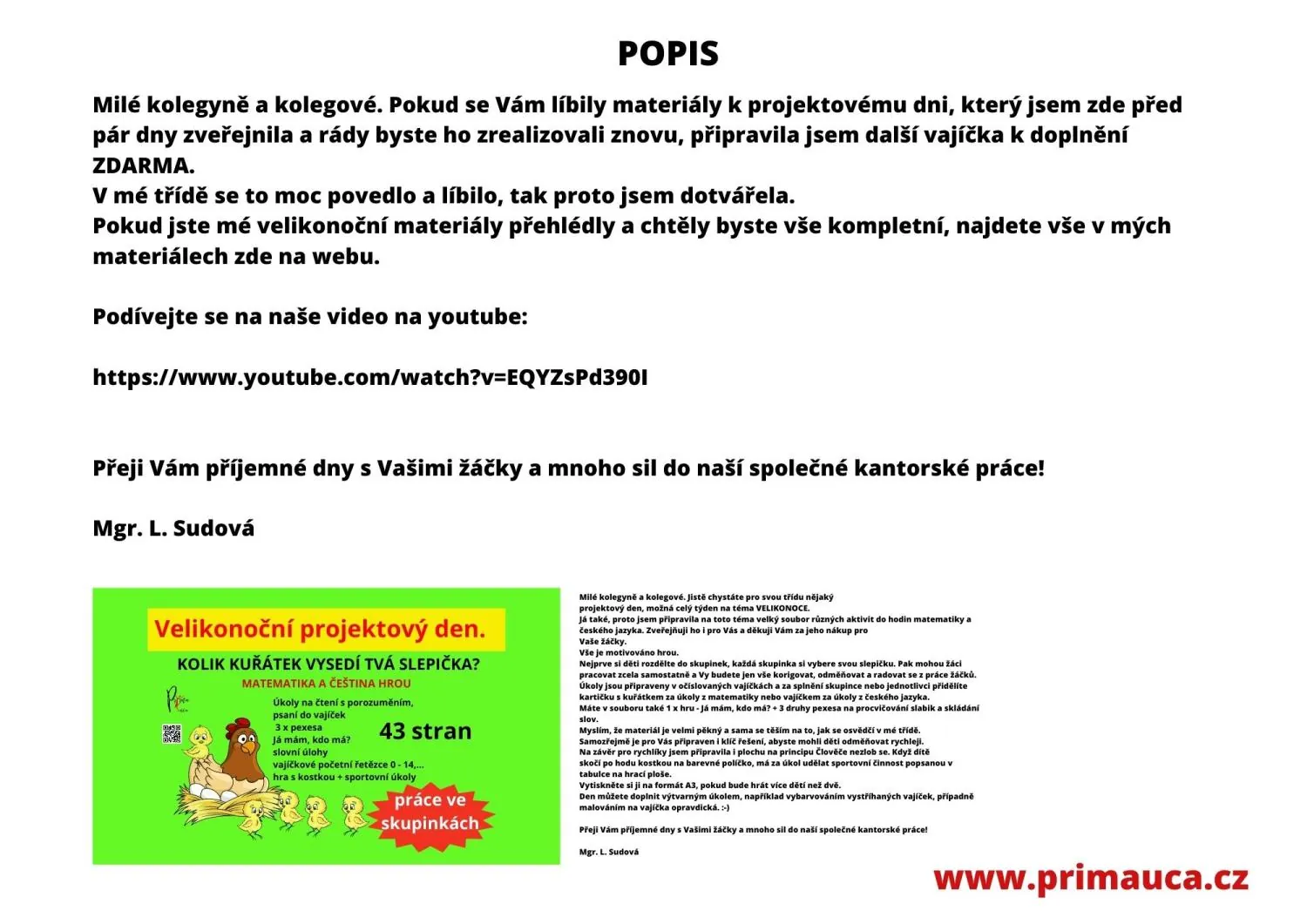 Další vajíčka s úkoly - DOPLNĚK K PROJEKTOVÉMU DNI - VELIKONOCE - ZDARMA – náhled 3