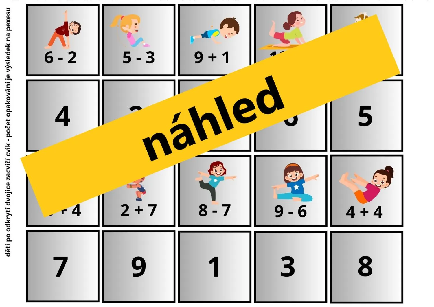 TELEFONNÍ HRA - MATEMATIKA + sportovní pexeso – náhled 5