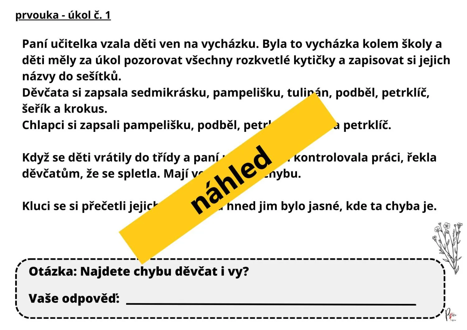 PROJEKTOVÝ DEN UČÍME SE VENKU - kompletní příprava na celé dopoledne venku – náhled 5