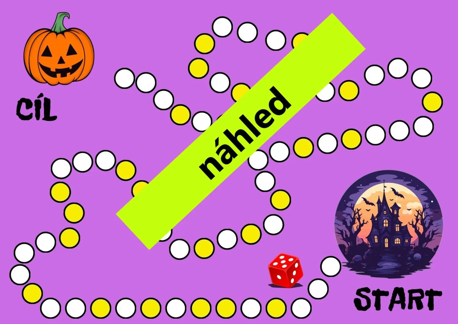 ZAHRAJTE SI ZÁVODY S PŘÍKLADY - desková hra na téma HALLOWEEN – náhled 5