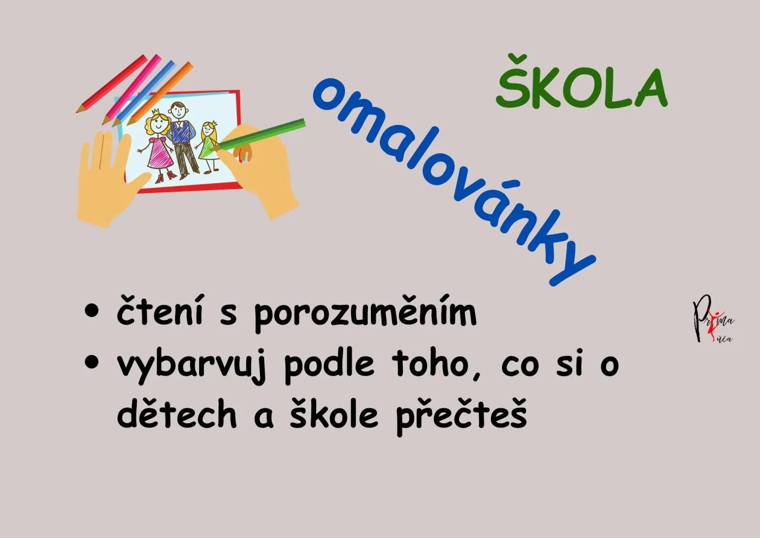 ŠKOLNÍ ČTENÍ S POROZUMĚNÍM S OMALOVÁNKY - Přečti si pozorně a vybarvuj! – náhled 2