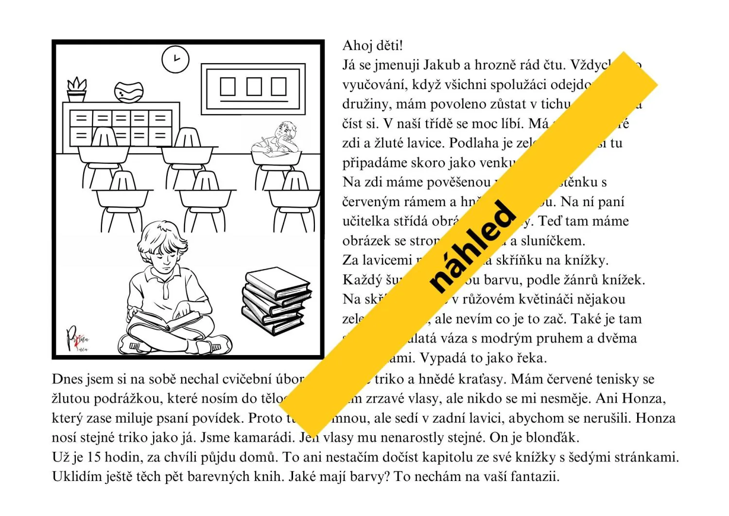 ŠKOLNÍ ČTENÍ S POROZUMĚNÍM S OMALOVÁNKY - Přečti si pozorně a vybarvuj! – náhled 5