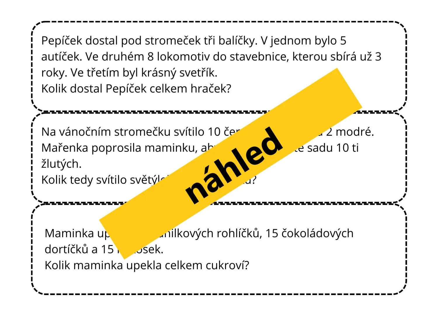Vánoční matematika - rozcvička na začátek hodiny – náhled 2