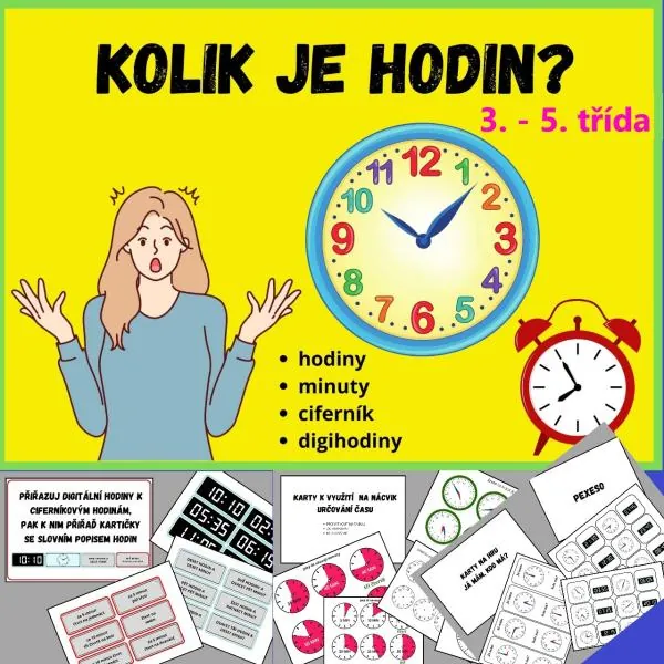 KOLIK JE HODIN? - 5 aktivit k určování času - 3. - 5. třída