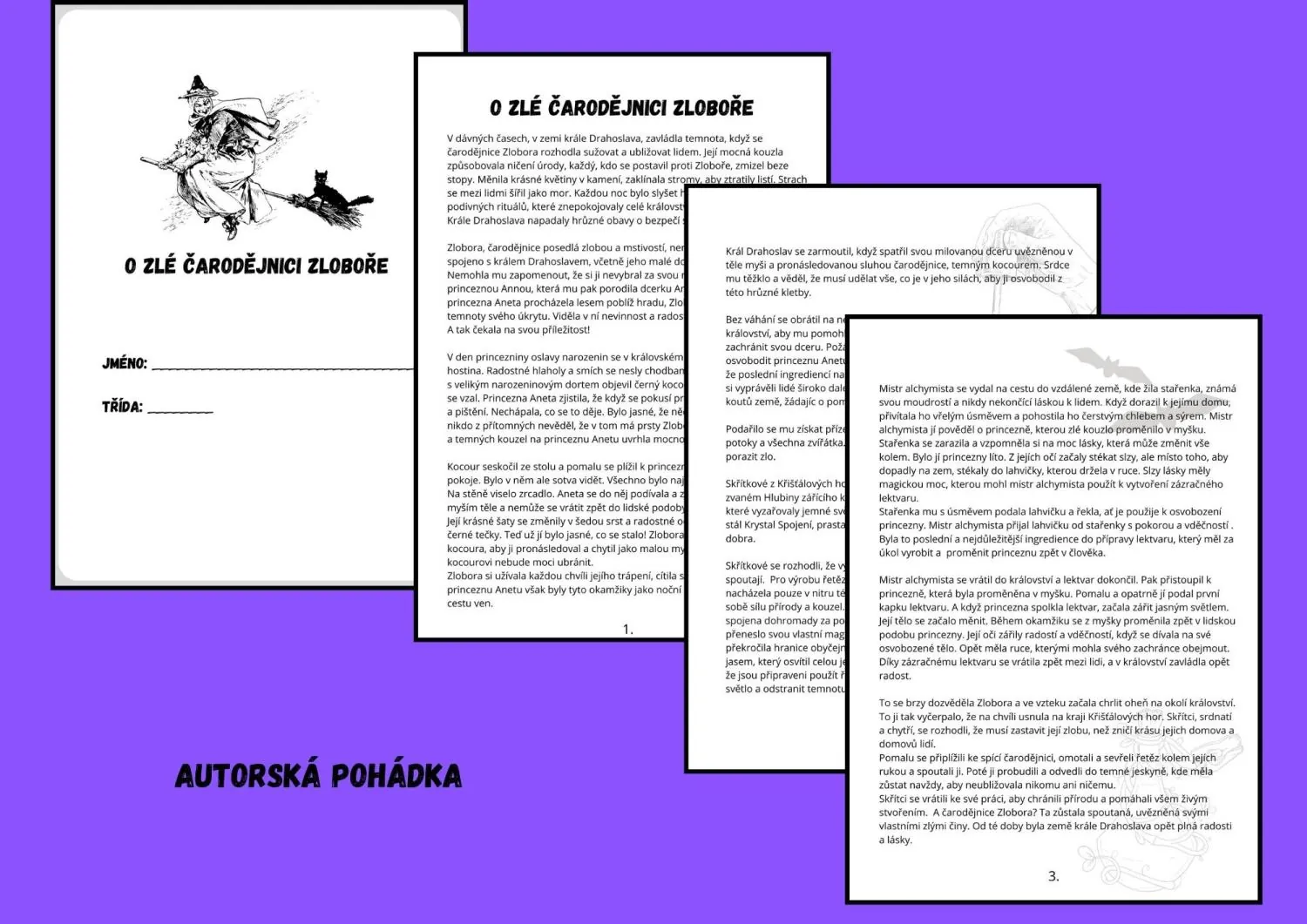 O zlé čarodějnici Zloboře. - PŘÍPRAVA NA 2 HODINY ČESKÉHO JAZYKA NEBO PROJEKT – náhled 2