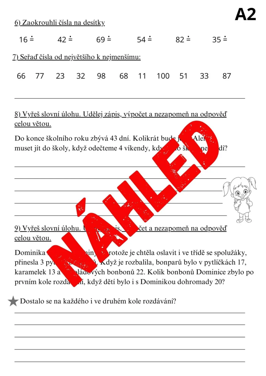 PÍSEMNÉ PRÁCE NA KONEC ŠKOLNÍHO ROKU - VARIANTY PRO DĚTI S SPU – náhled 4