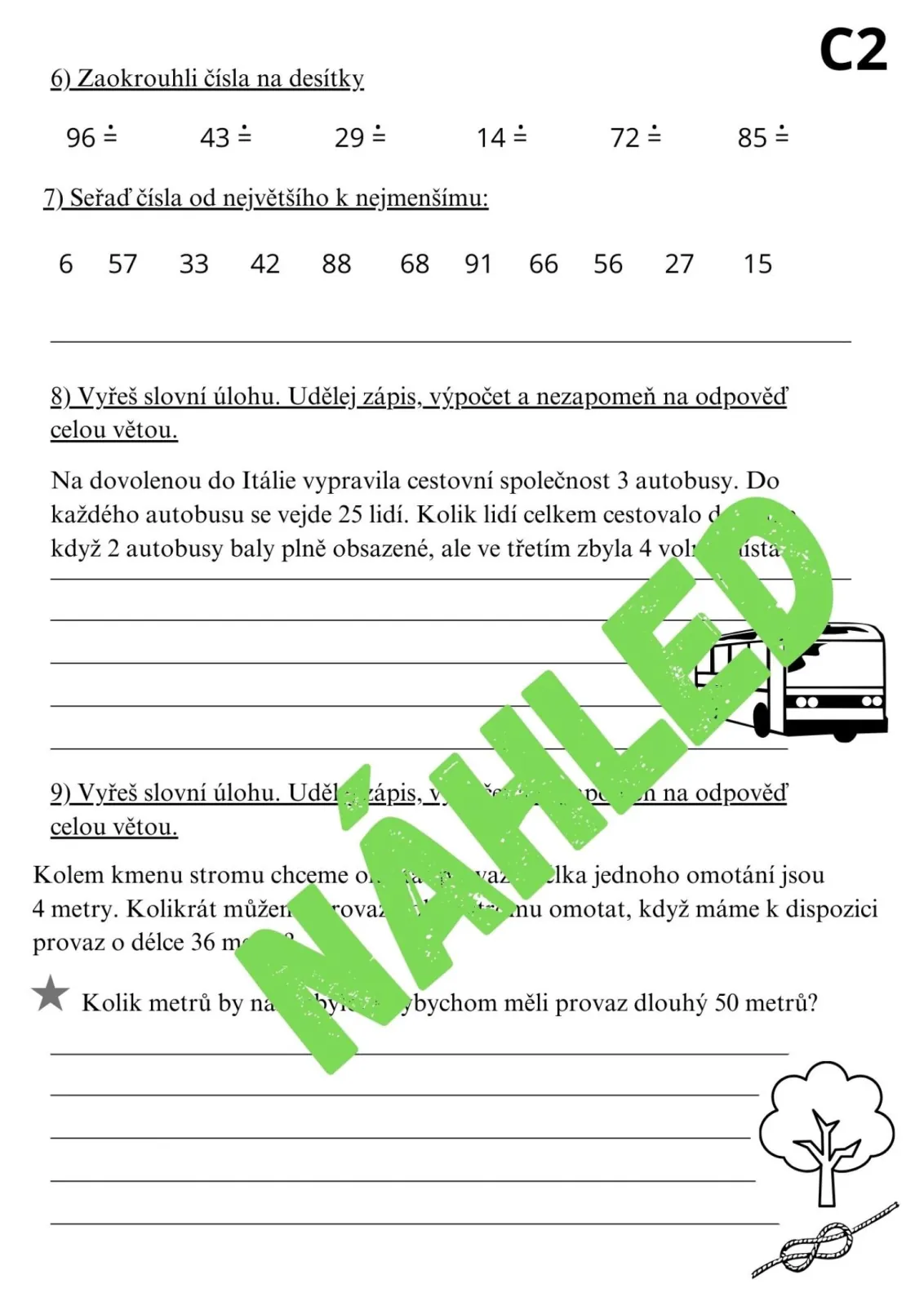 PÍSEMNÉ PRÁCE NA KONEC ŠKOLNÍHO ROKU - VARIANTY PRO DĚTI S SPU – náhled 9