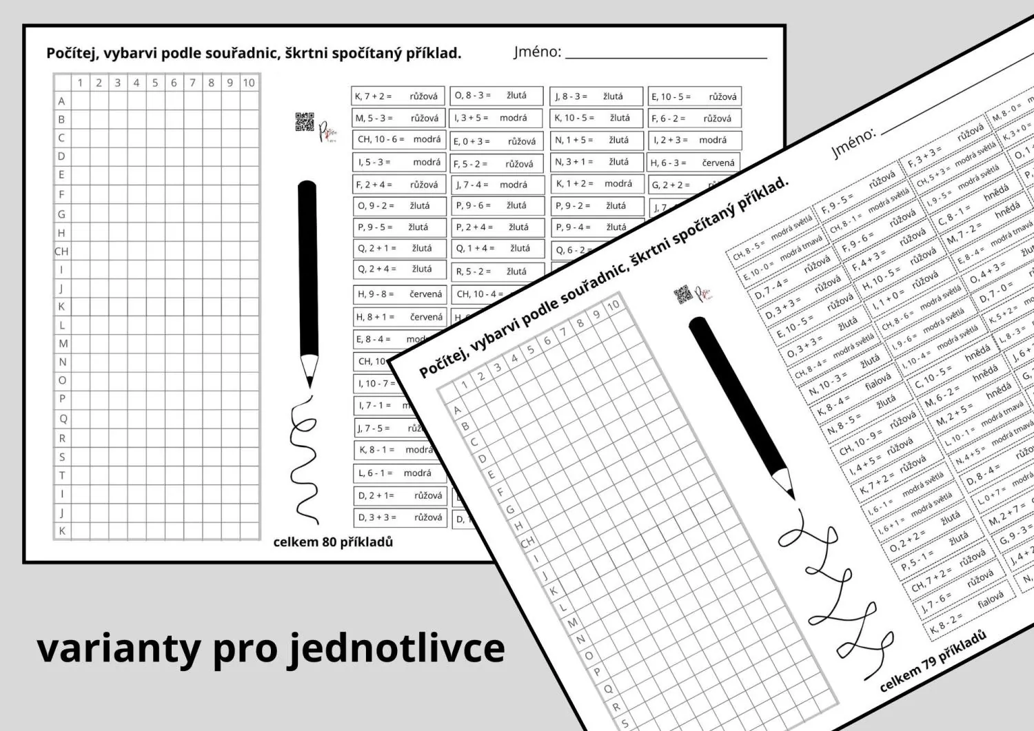 ORIENTACE VE ČTVERCOVÉ SÍTI + NUMERACE DO 10 - 1. sada – náhled 3