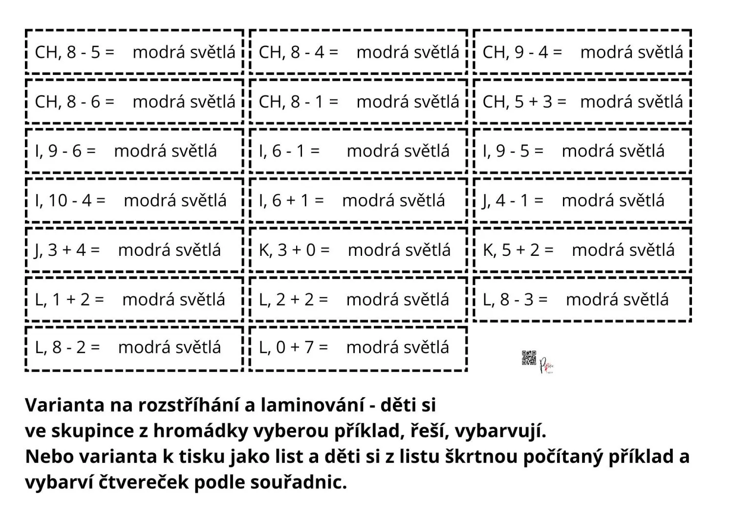 ORIENTACE VE ČTVERCOVÉ SÍTI + NUMERACE DO 10 - 1. sada – náhled 4