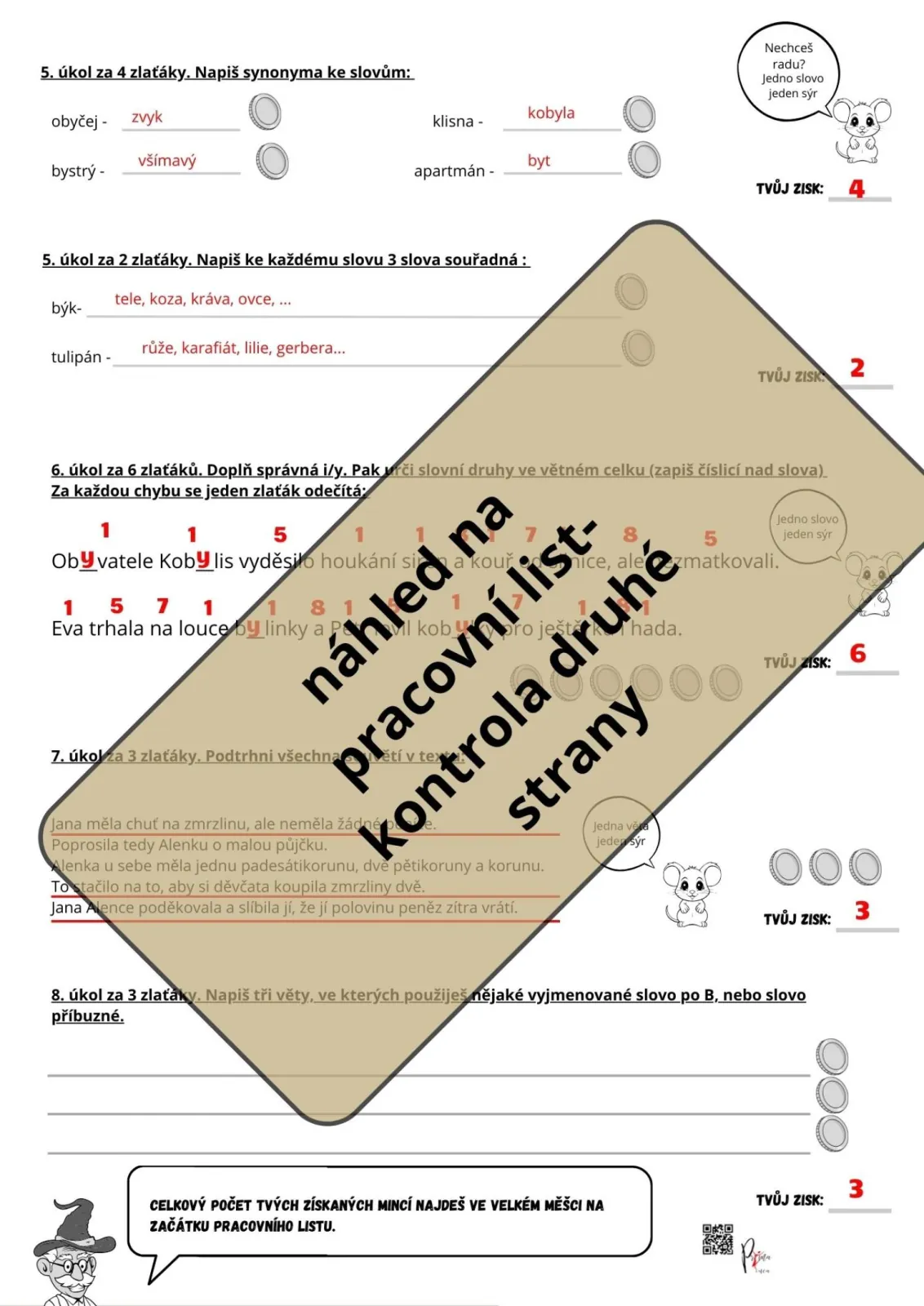VYJMENOVANÁ SLOVA - B - PÍSEMNÁ PRÁCE BEZESTRACHU - KOUZELNICKÉ TRIKY ODMĚNOU – náhled 12