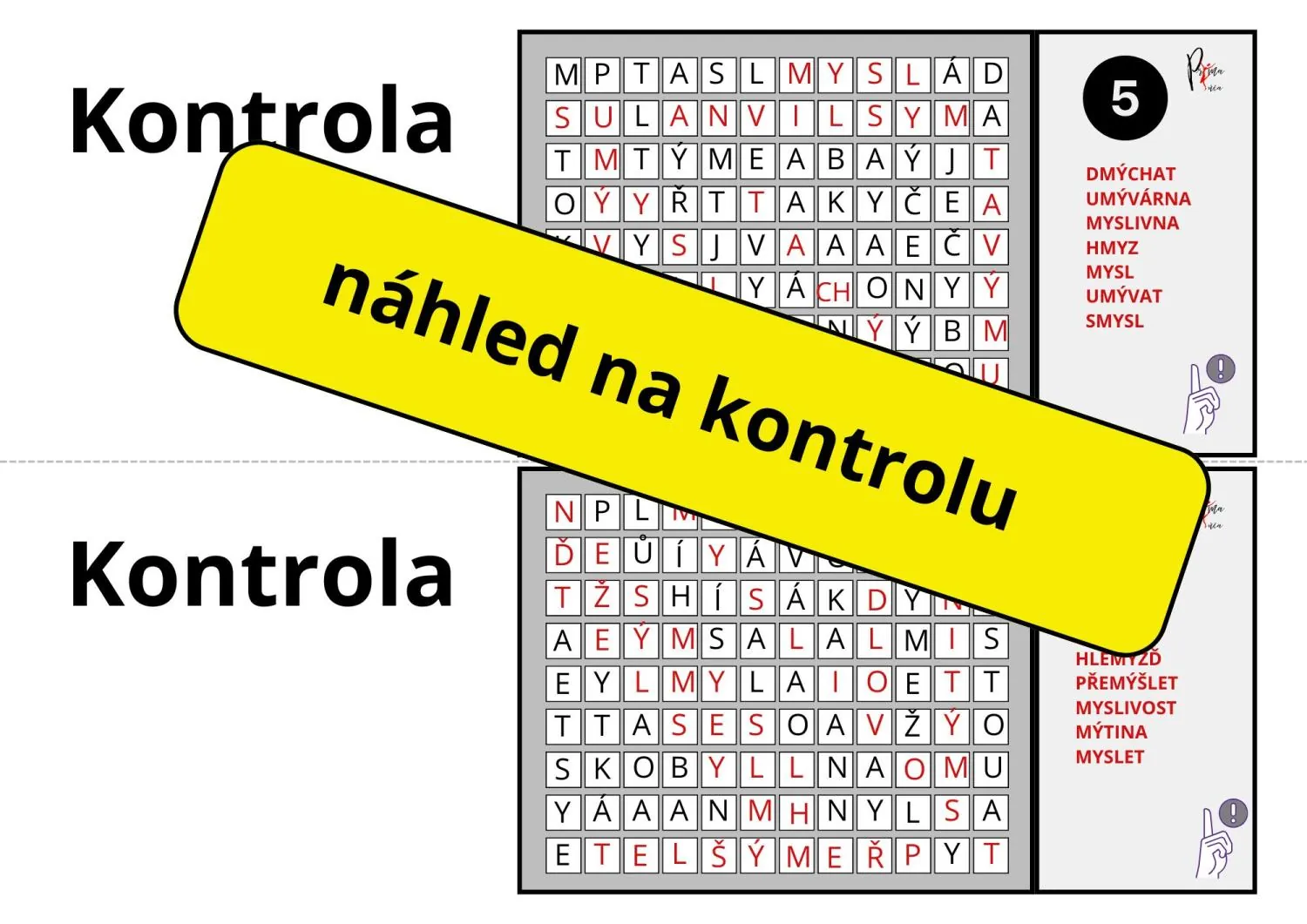 VYJMENOVANÁ SLOVA PO - M - osmisměrky, bludiště. – náhled 2