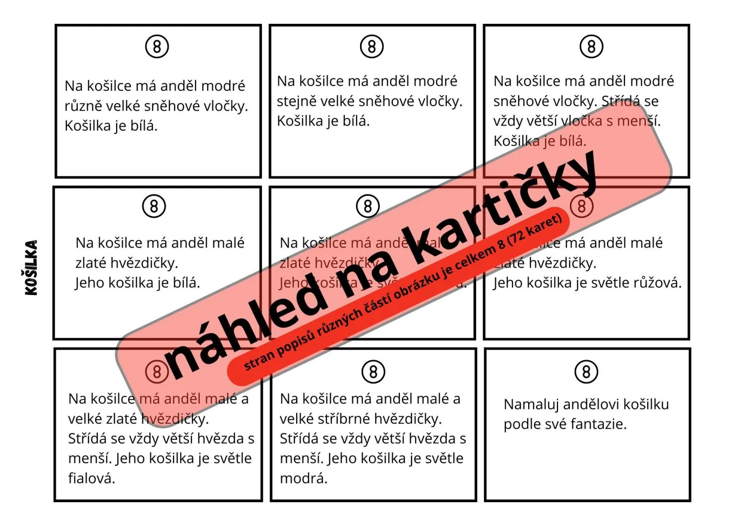 Mikuláš - Vánoce - Anděl - BĚHACÍ ČTENÍ S POPISEM A MALOVÁNÍM – náhled 8