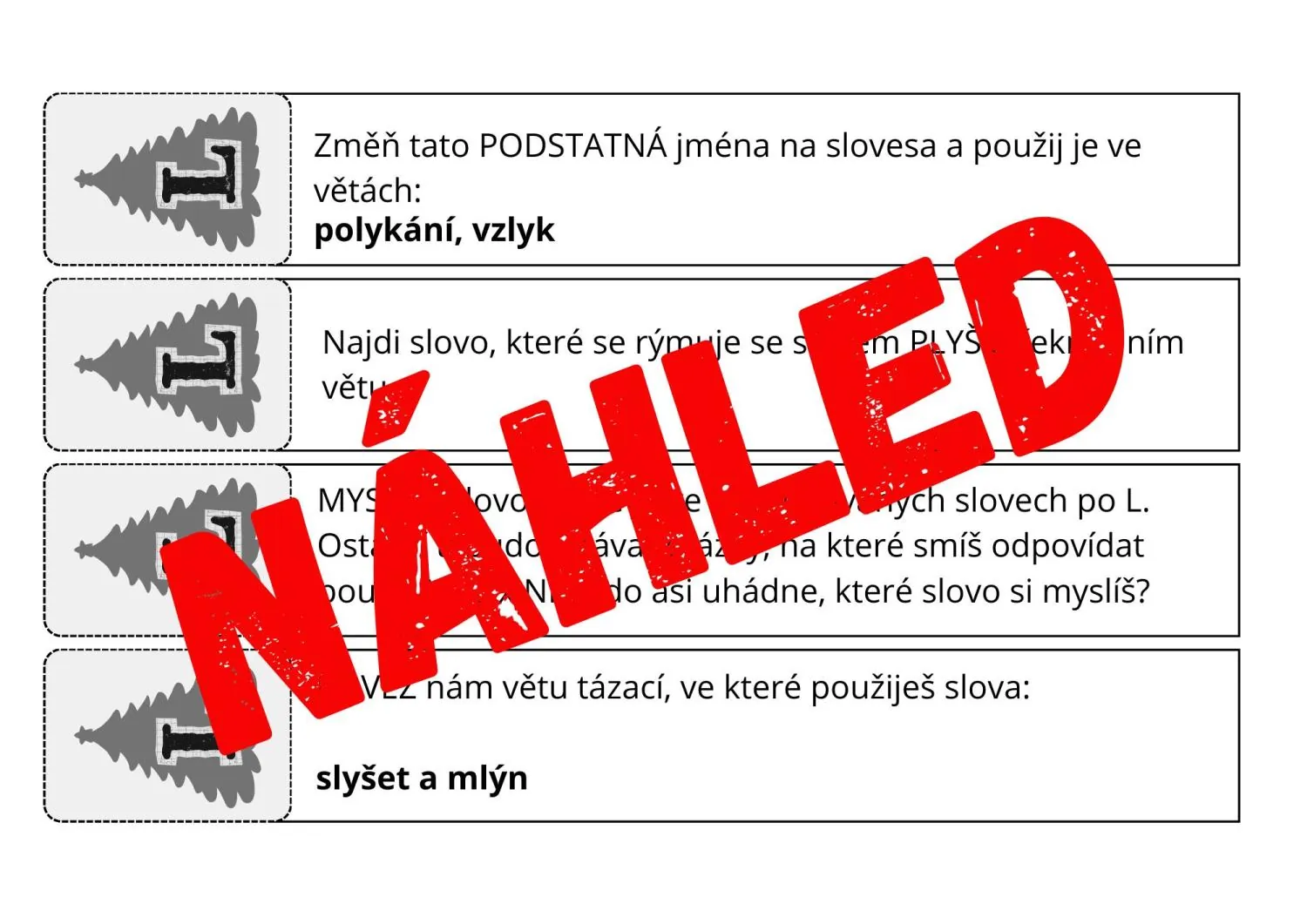 VYJMENOVANÁ SLOVA - VÁNOČNÍ OPAKOVAČKA - ROZDÝCHÁVAČKA - HRA – náhled 2