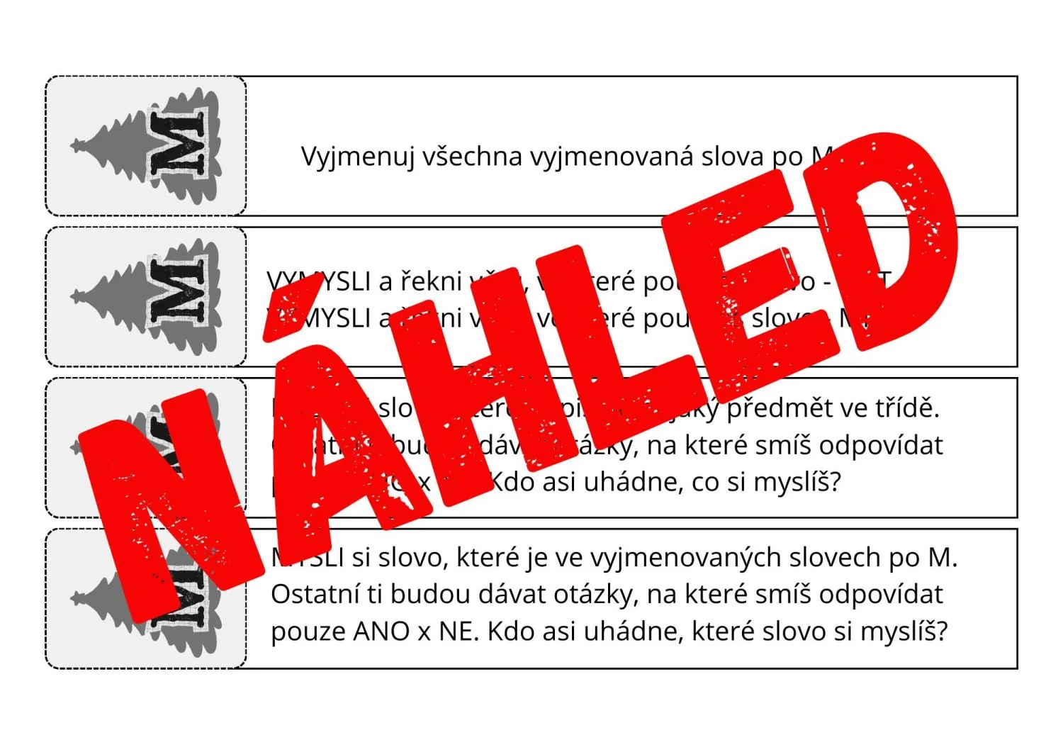 VYJMENOVANÁ SLOVA - VÁNOČNÍ OPAKOVAČKA - ROZDÝCHÁVAČKA - HRA – náhled 4