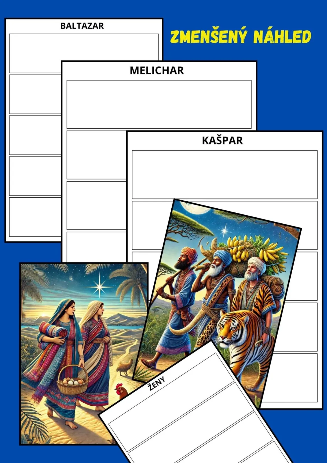 TŘI KRÁLOVÉ - POPIS TŘÍ KRÁLŮ A POUTNÍKŮ - DIDAKTICKÁ HRA – náhled 3