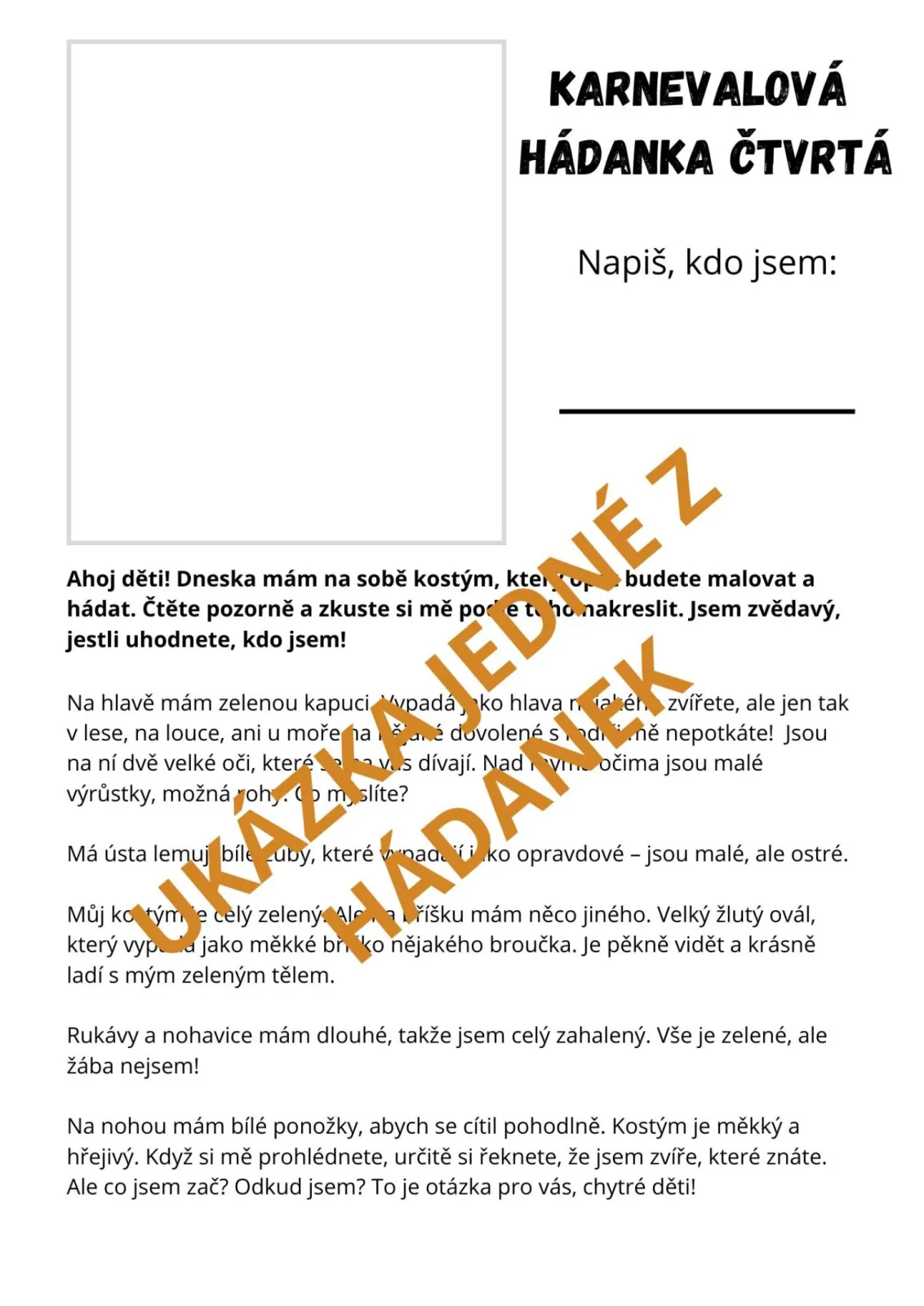 KARNEVAL- čtení s porozuměním - hádanky - využití do více hodin - skupinky – náhled 4