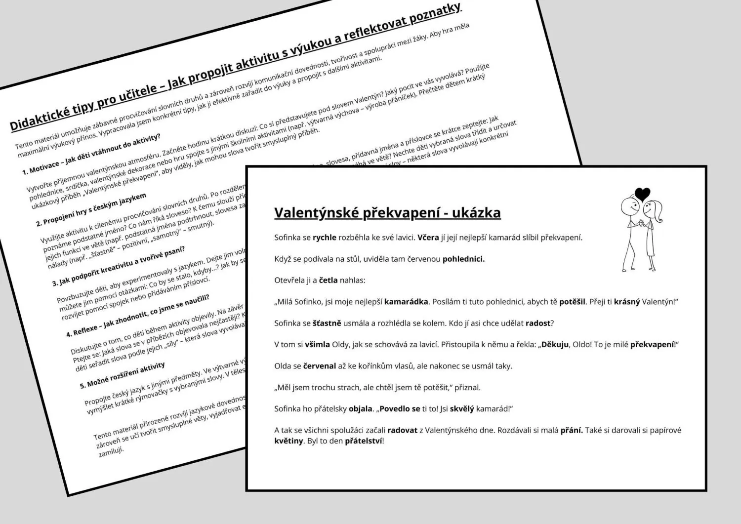 SLOVNÍ DRUHY - VALENTÝNSKÁ HRA - SLOVNÍ SRDÍČKA (TVOŘENÍ VĚT, PŘÍBĚHŮ) – náhled 3