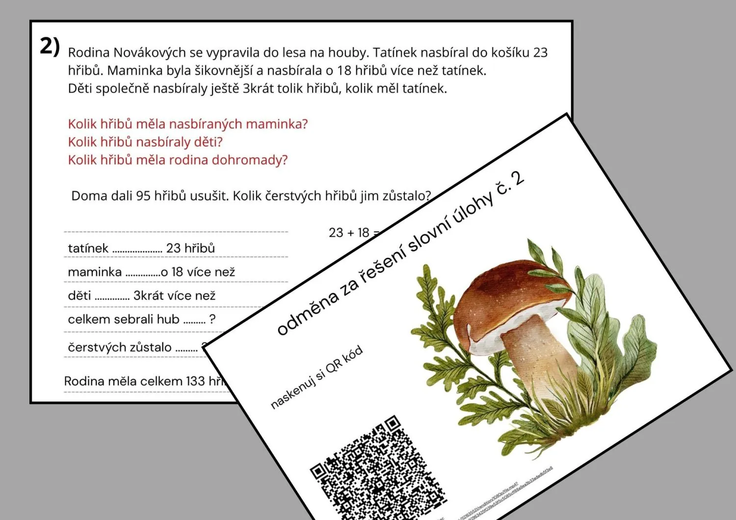 SLOVNÍ ÚLOHY - PODZIM - ORIGINÁLNÍ S VIDEY - příprava bez tisku – náhled 3