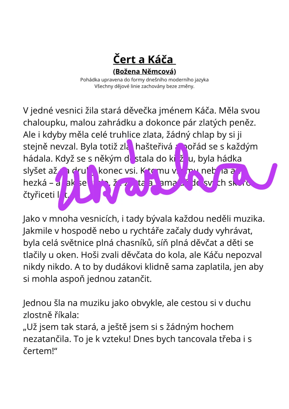 ČERT A KÁČA - další z materiálů k projektu – náhled 2