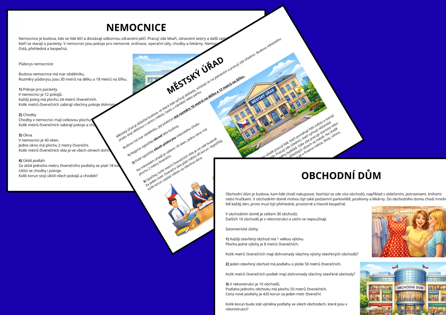 GEOMETRIE - PROJEKTOVÉ HODINY - POSTAV SI SVÉ MĚSTO (OBVOD, OBSAH) – náhled 2