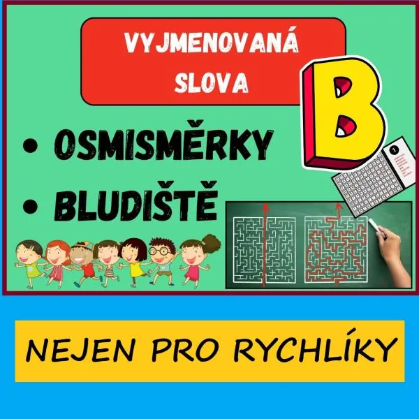 VYJMENOVANÁ SLOVA PO - B - osmisměrky, bludiště.