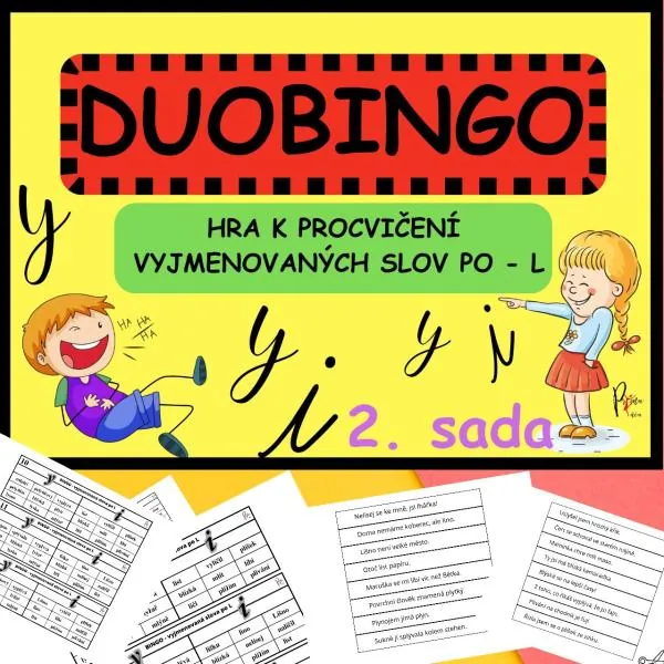 VYJMENOVANÁ SLOVA PO L - DUOBINGO - HRA K PROCVIČENÍ - 2. SADA