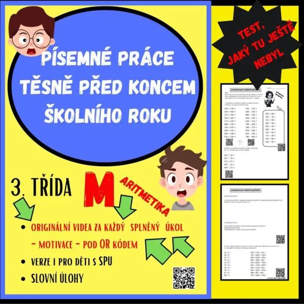 PÍSEMNÉ PRÁCE Z MATEMATIKY PRO TŘEŤÁKY - TAKOVÉ TU JEŠTĚ NEBYLY!