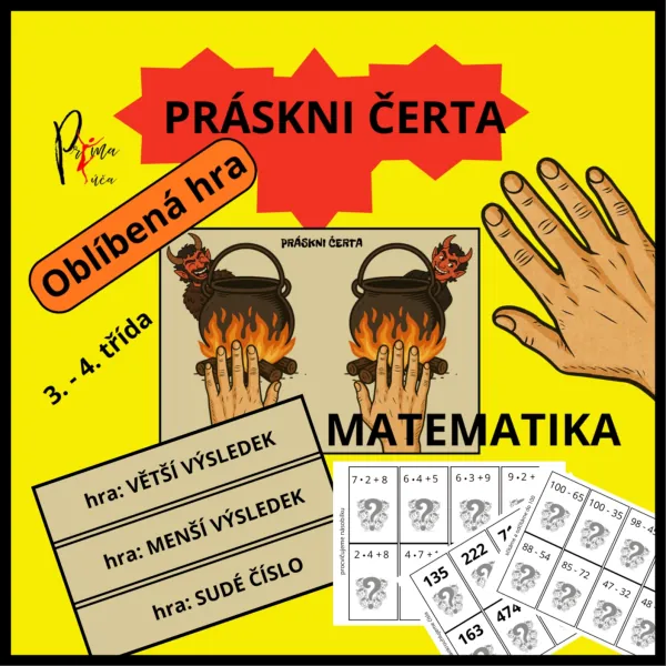 PRÁSKNI ČERTA - HRA BEZ POČÍTAČE - NUMERACE DO 1000